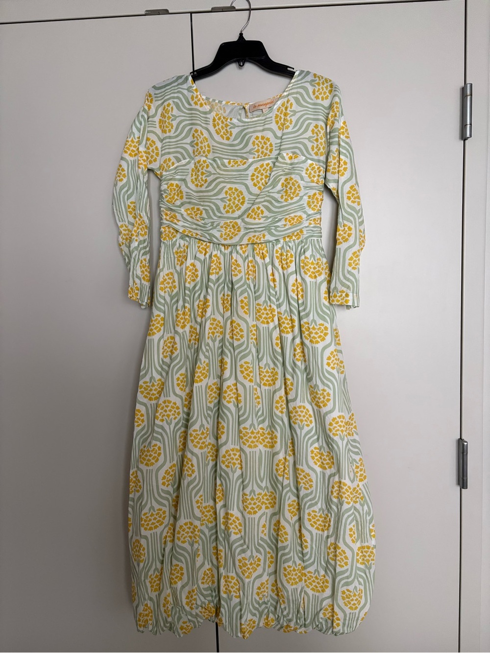 Midi Dress in Yellow Floral Print